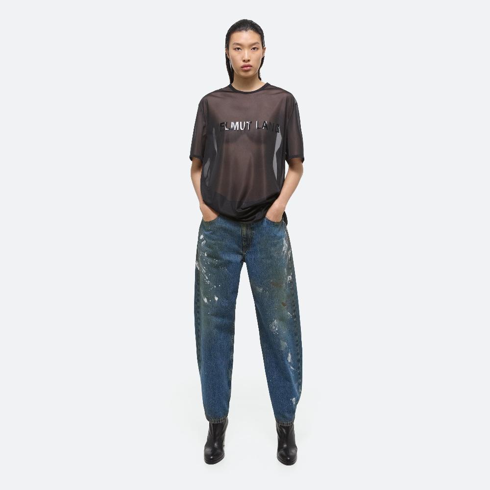 Helmut Lang Sheer Logo Tee Black