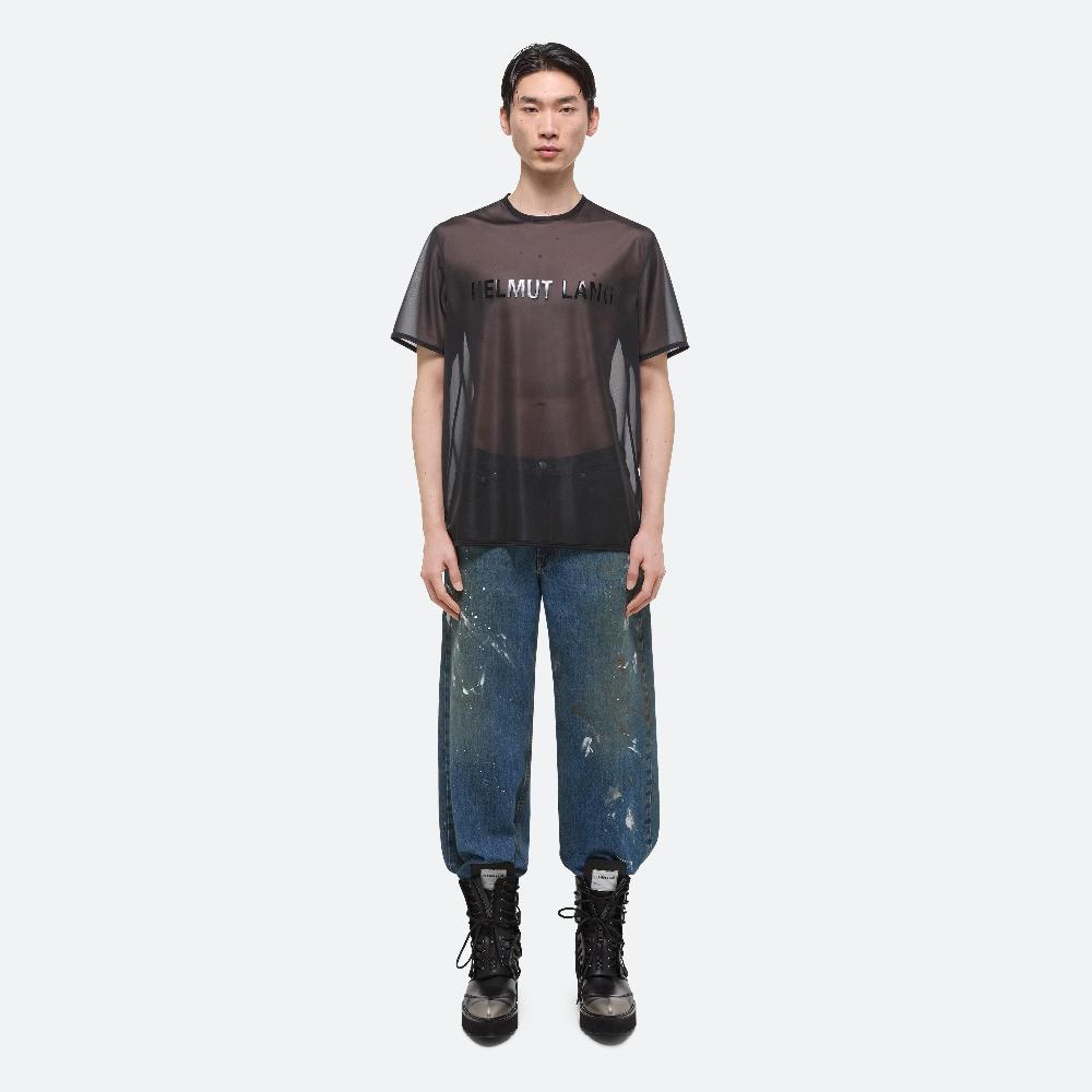 Helmut Lang Sheer Logo Tee Black