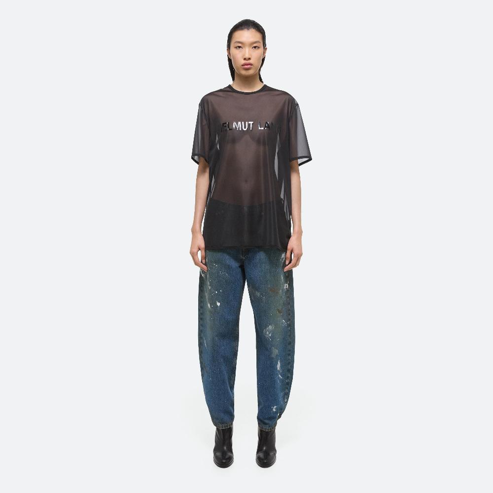 Helmut Lang Sheer Logo Tee Black