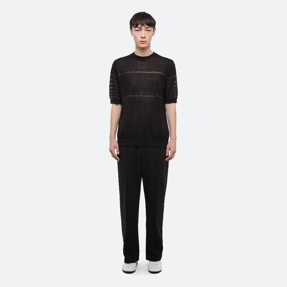 helmut lang Sheer Stripe Tee black