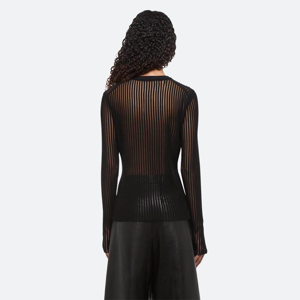 Helmut Lang Spaced Sheer Crewneck Black