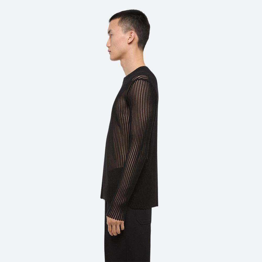 Helmut Lang Spaced Sheer Crewneck Black