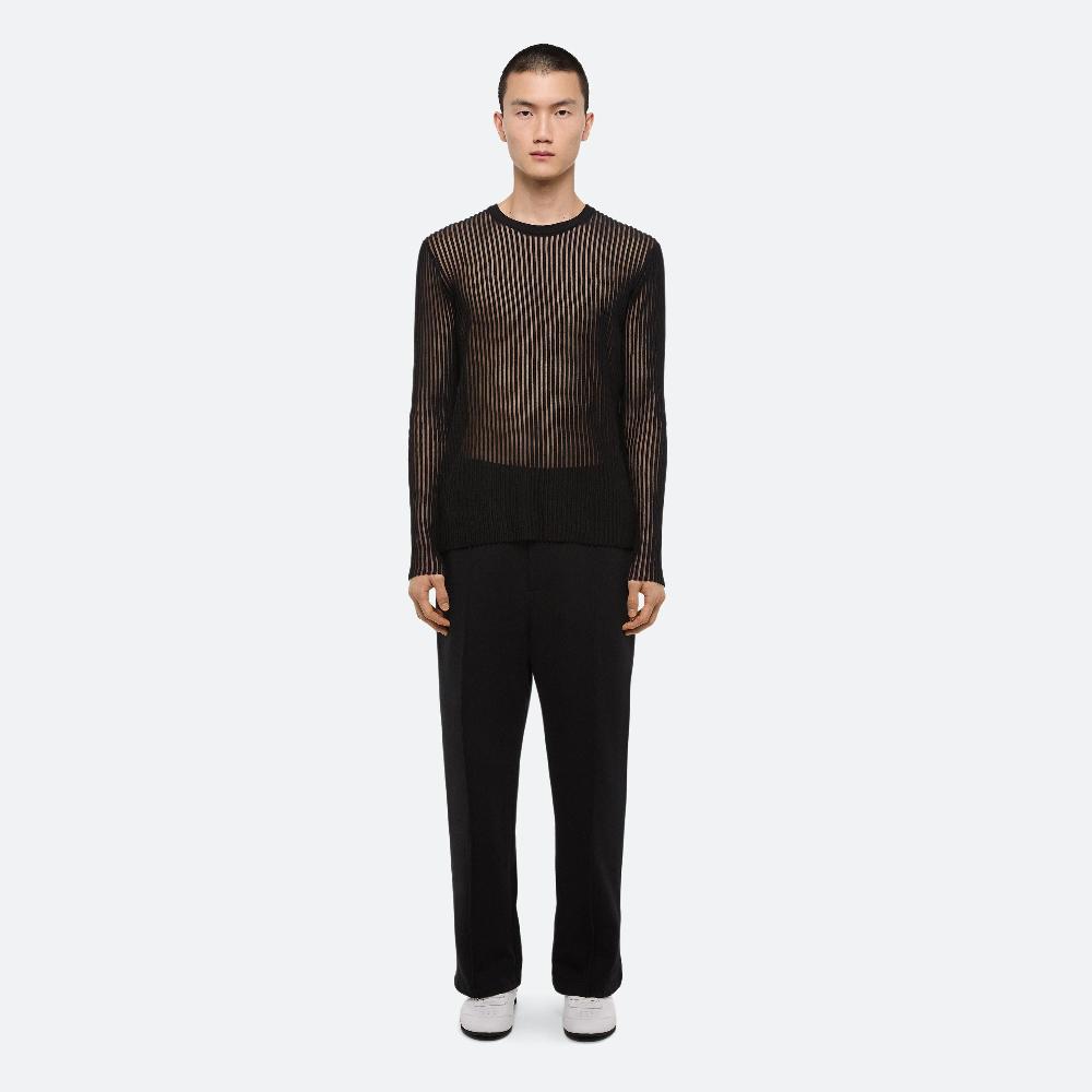 helmut lang Spaced Sheer Crewneck black