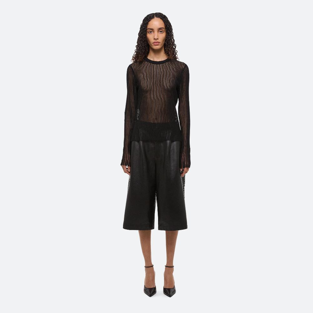 helmut lang Spaced Sheer Crewneck black