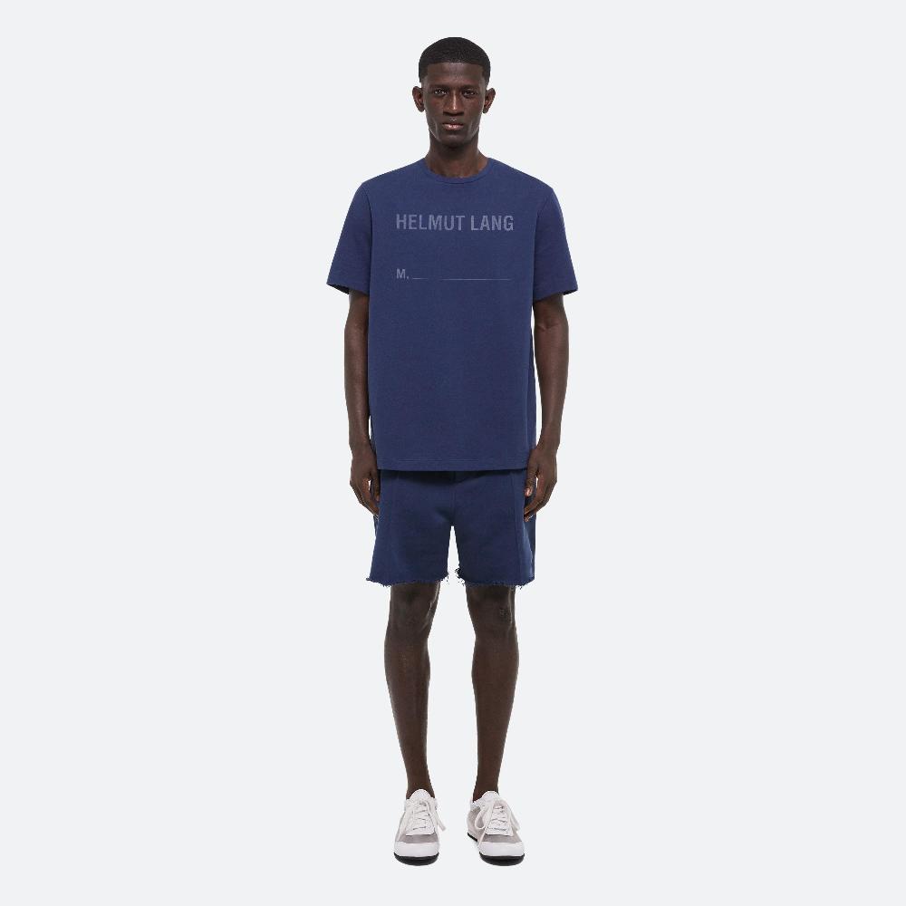 Helmut Lang Stamped Logo Tee Indigo
