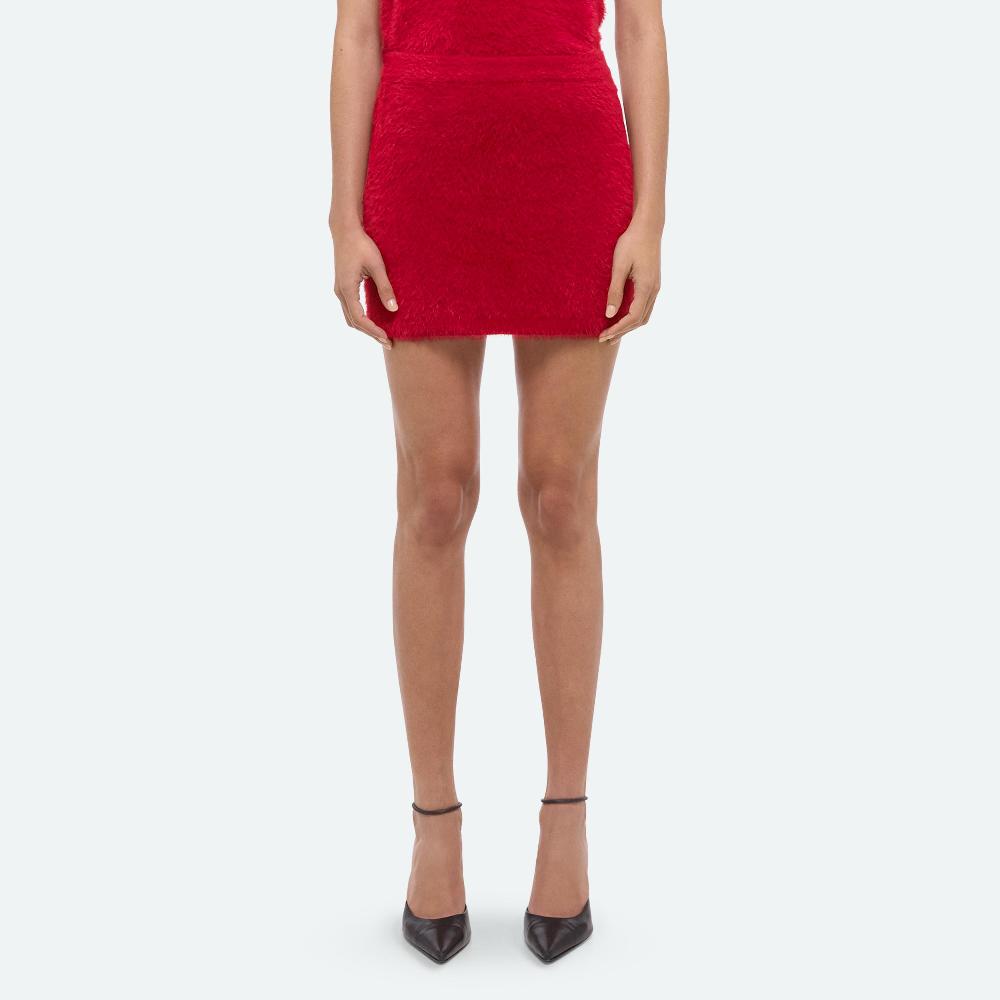 helmut Lang Sweater Mini Skirt Red