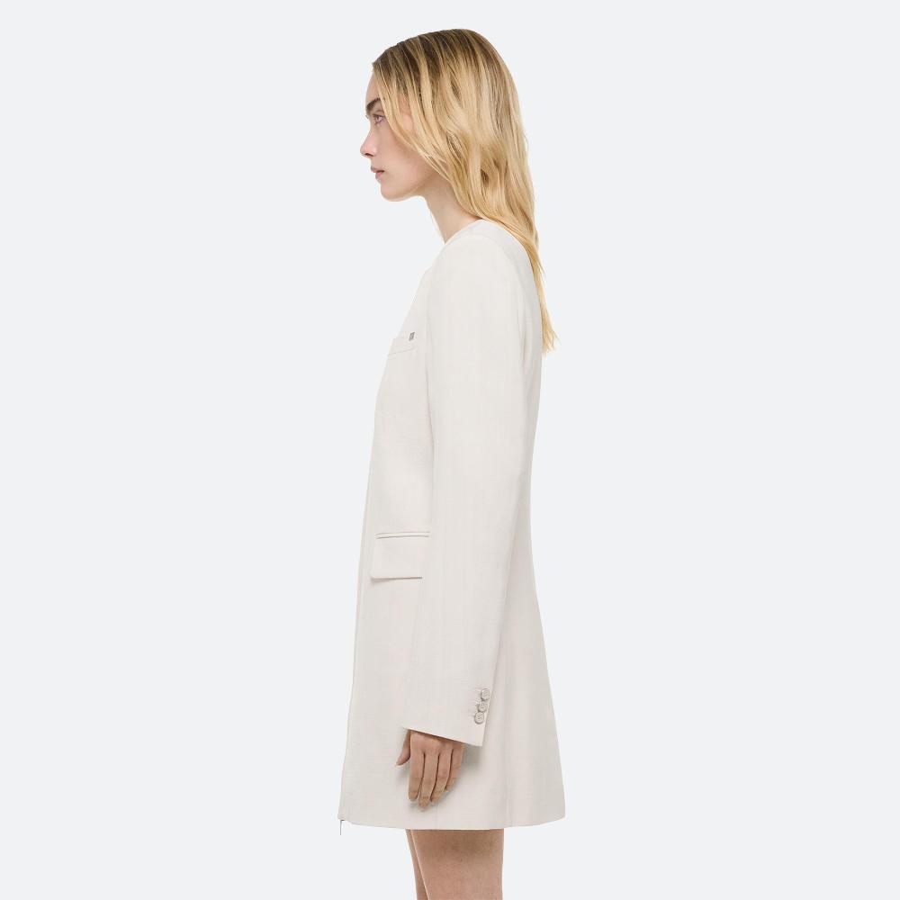 Helmut Lang Tailored Zip Dress Antique White