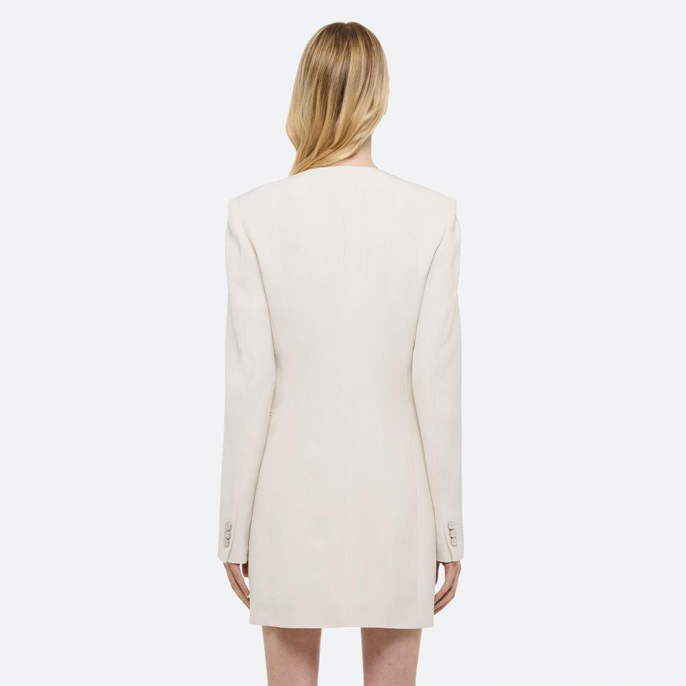 Helmut Lang Tailored Zip Dress Antique White