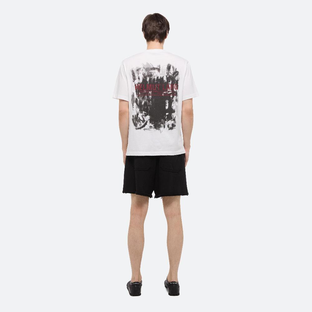 Helmut Lang White Scribble Tee White/black