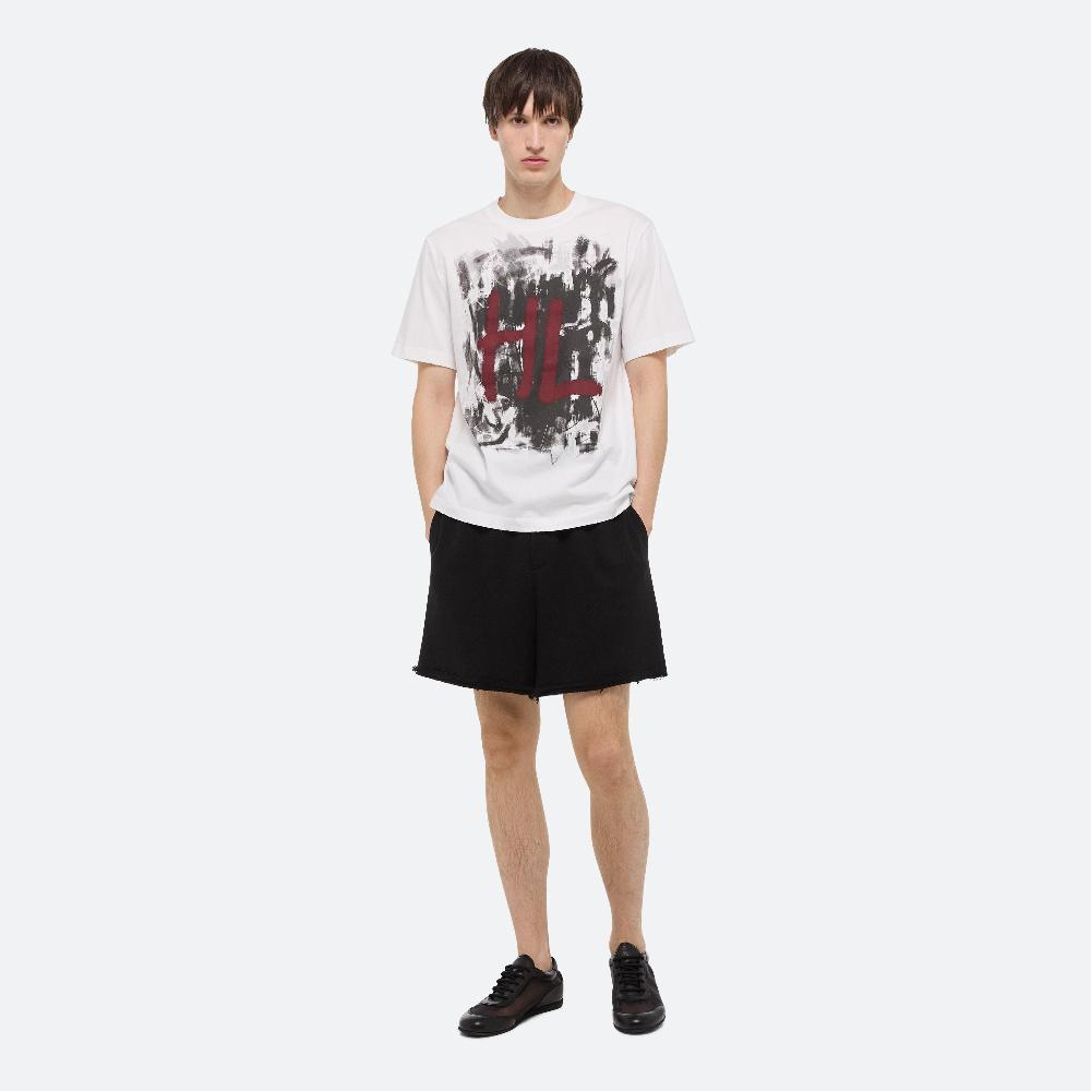 helmut lang White Scribble Tee white/black