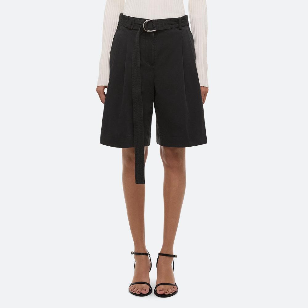 Helmut Lang Wide Pleated Shorts Black