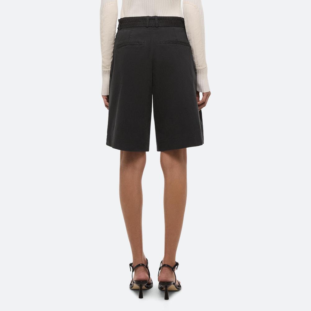 Helmut Lang Wide Pleated Shorts Black