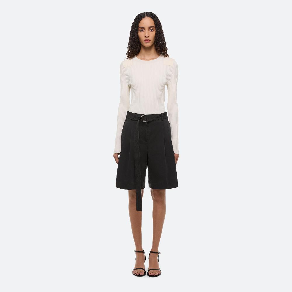 helmut lang Wide Pleated Shorts black