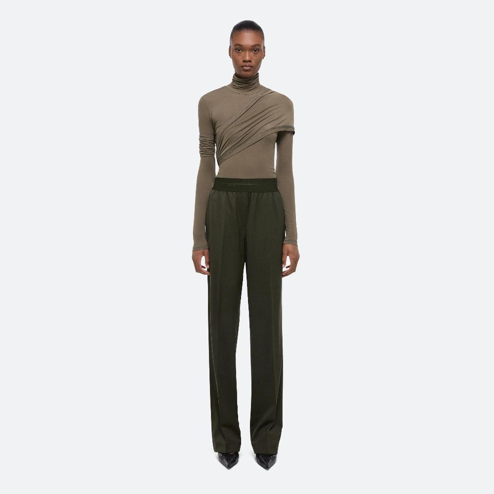 Helmut Lang Wool Car Trousers Green Melange