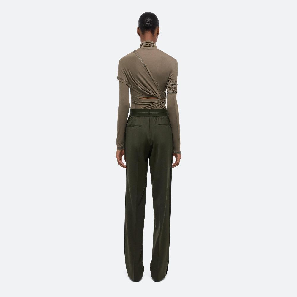 Helmut Lang Wool Car Trousers Green Melange
