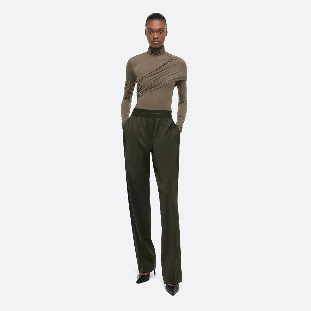 helmut lang Wool Car Trousers green melange