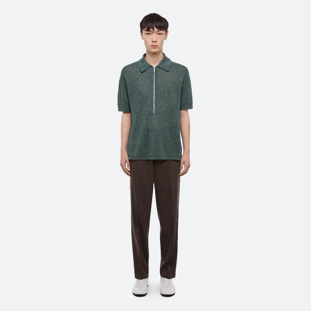 Helmut Lang Zip Polo Blue Green