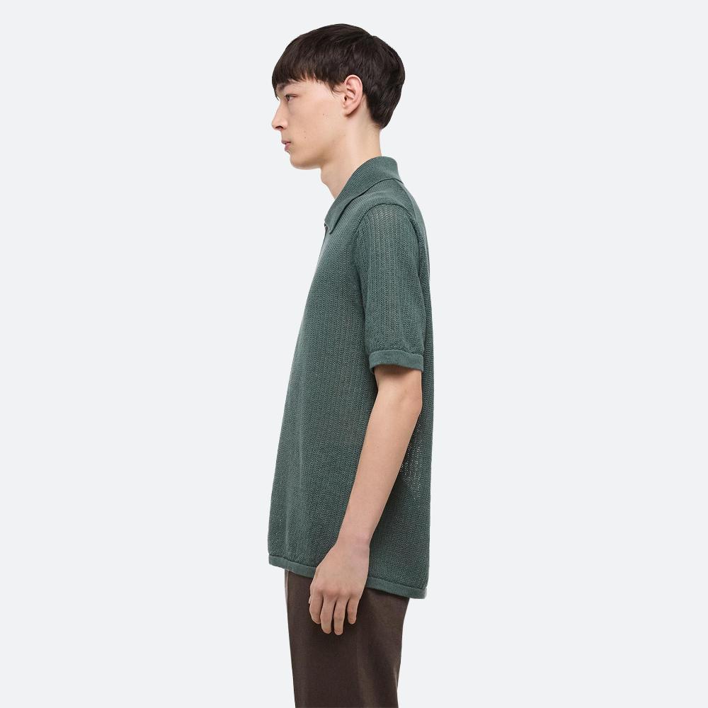 Helmut Lang Zip Polo Blue Green