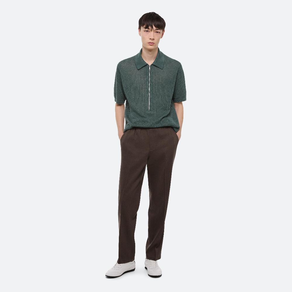 helmut lang Zip Polo blue green