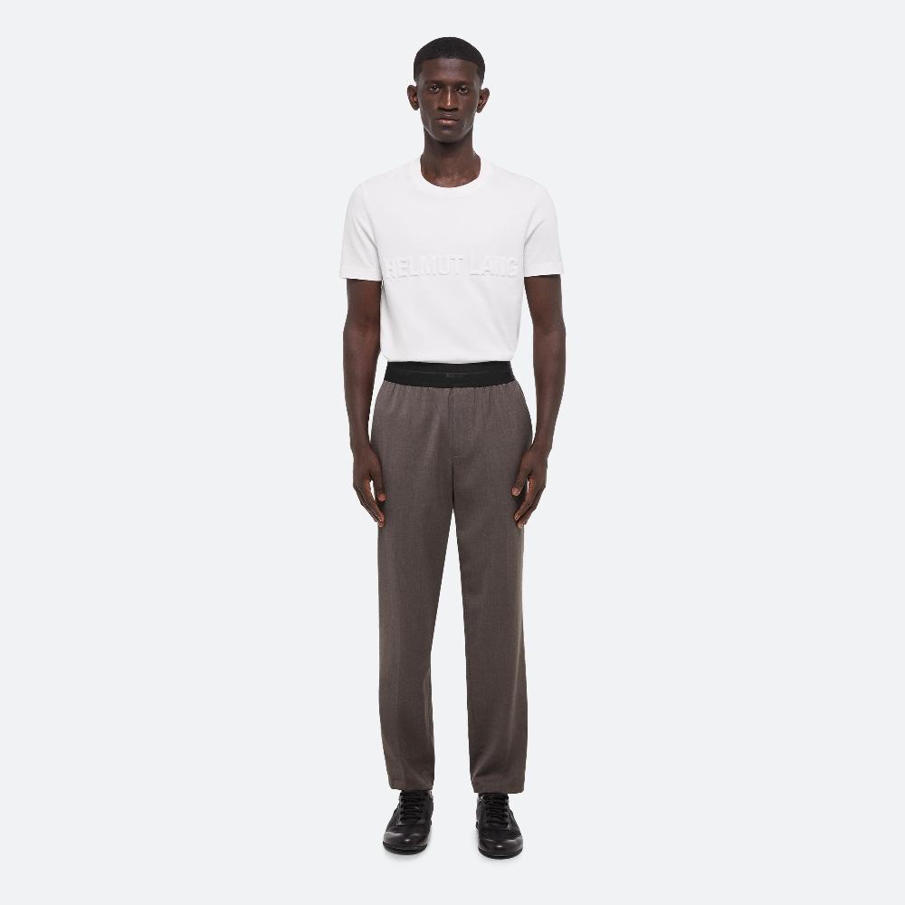 Helmut Lang Tapered Pull-On Trousers Light Brown Melange