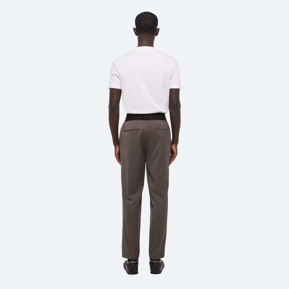 Helmut Lang Tapered Pull-On Trousers Light Brown Melange