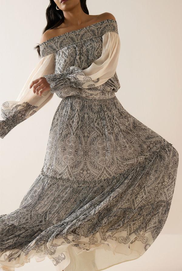 Hemant & Nandita Chavi Tiered Maxi Skirt