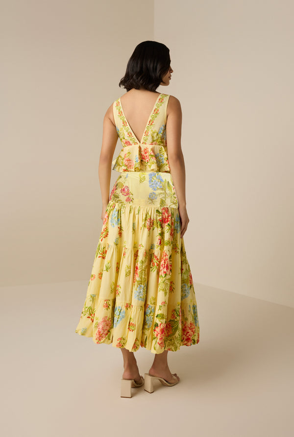 Hemant & Nandita Dhun Horizontal Pleated Skirt