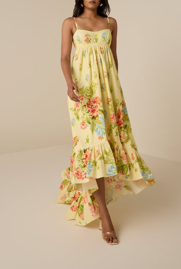 hemant & nandita Dhun Yellow Long Dress