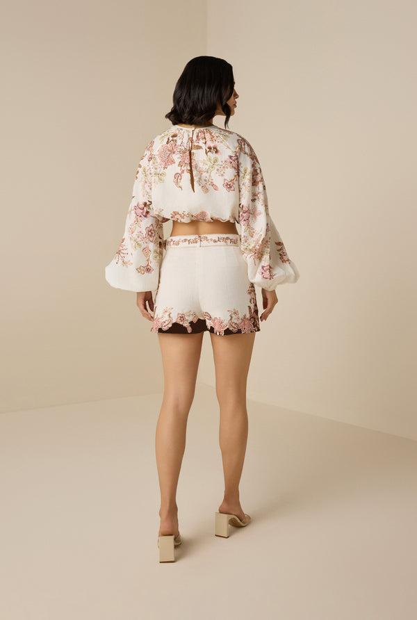 Hemant & Nandita Diza Buckle White Shorts