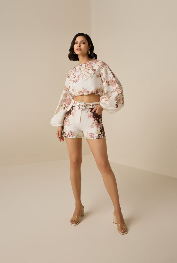 Hemant & Nandita Diza Buckle White Shorts