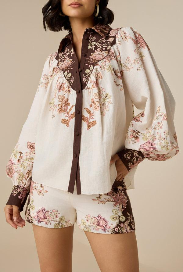 hemant & nandita Diza Yoke Shirt