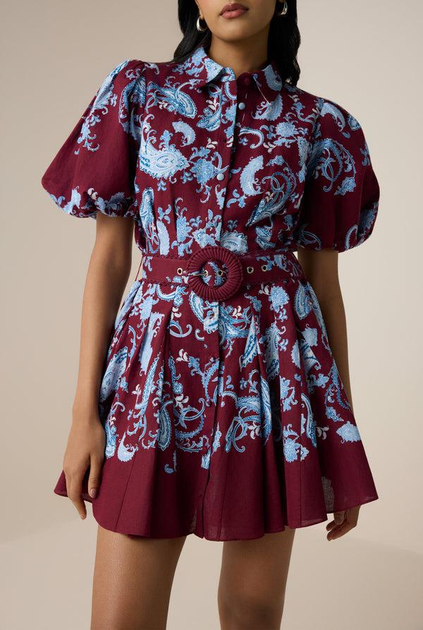 Hemant & Nandita Hiba Collared Mini Dress