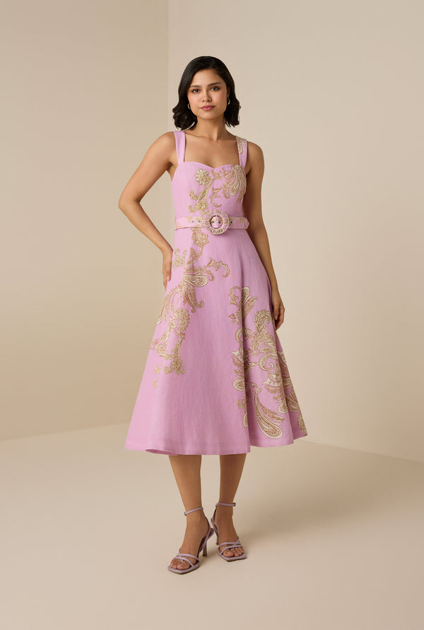 hemant & nandita Jiah Buckle Midi Dress