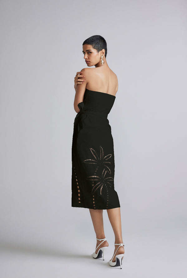 Hemant & Nandita Lani Black Midi Dress