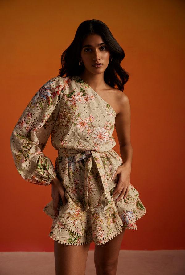 Hemant & Nandita Nava One Shoulder Dress