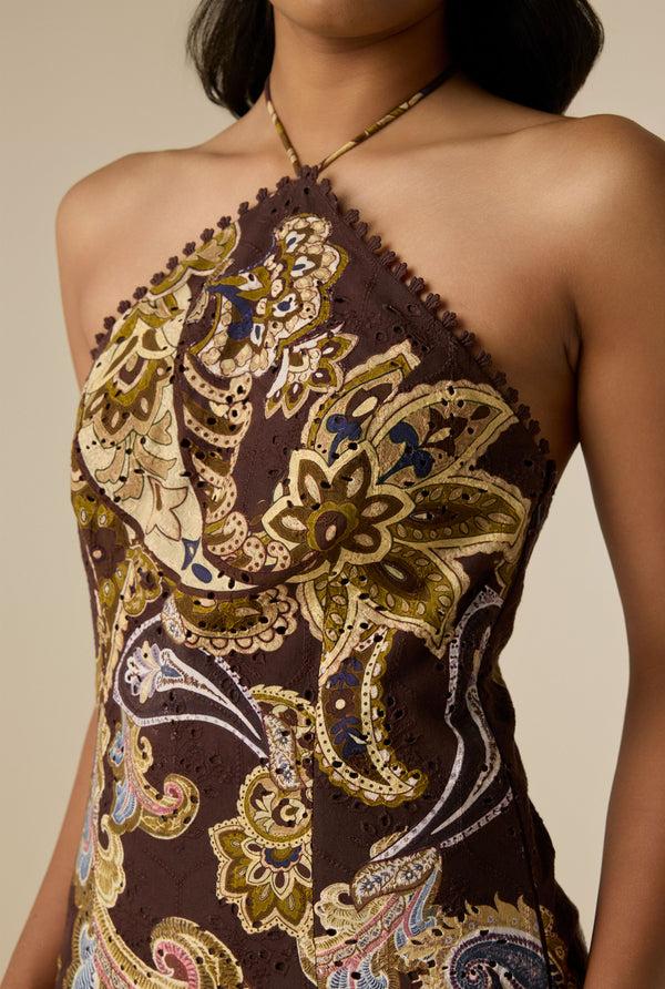 hemant & nandita Reem Halter Neck Mini Dress