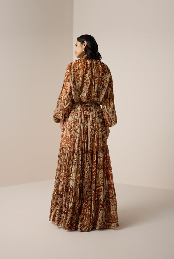 Hemant & Nandita Rida Tiered Maxi Skirt