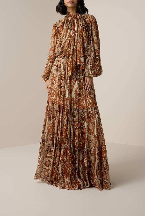 Hemant & Nandita Rida Tiered Maxi Skirt