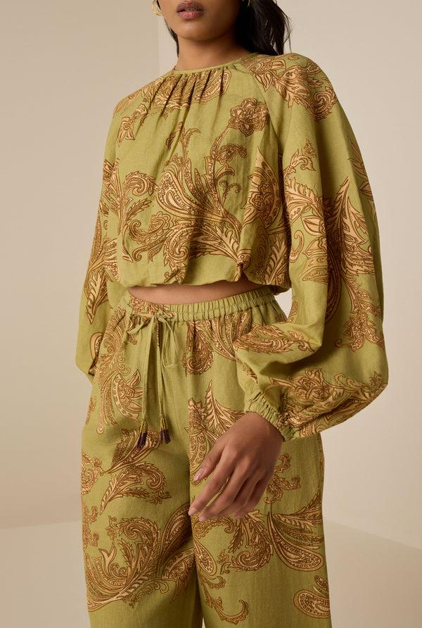 hemant & nandita Sakhi Bubble Hem Top