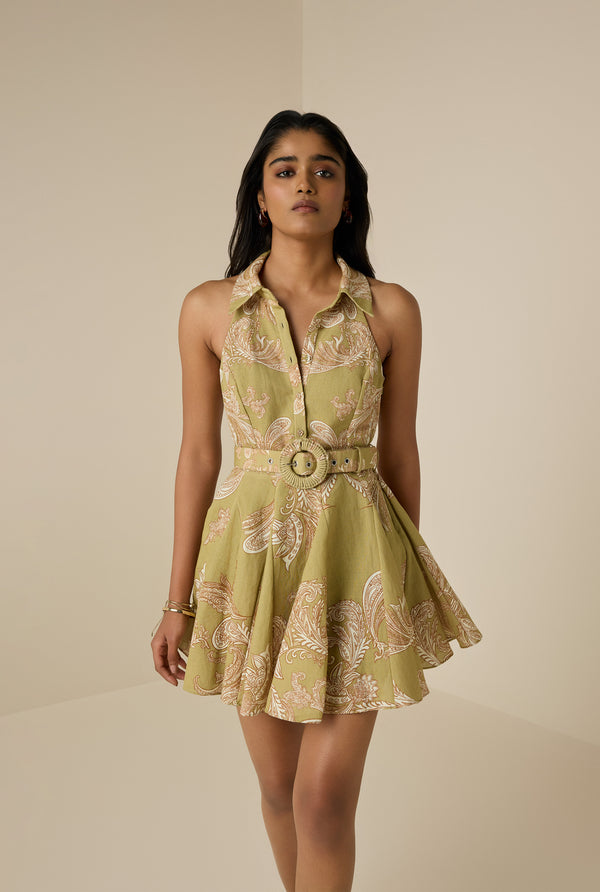 Hemant & Nandita Sakhi Buckle Belt Short Dress