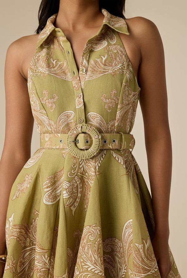 hemant & nandita Sakhi Buckle Belt Short Dress