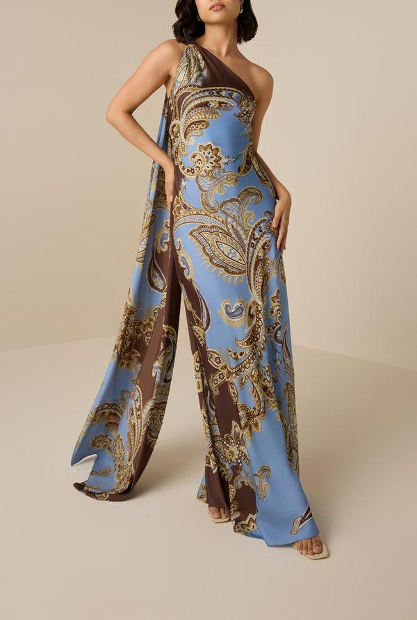 Hemant & Nandita Saya One Shoulder Long Dress