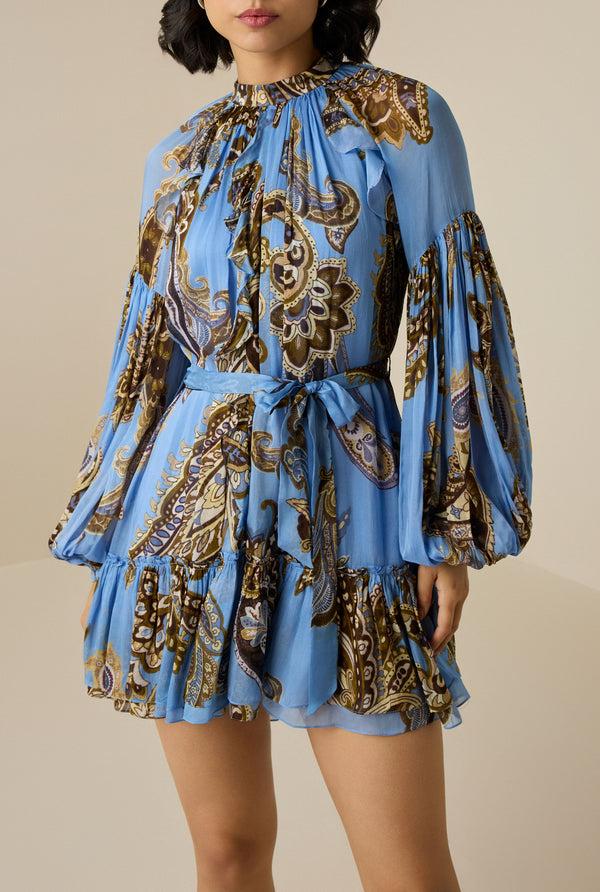 Hemant & Nandita Saya Ruffle Short Dress