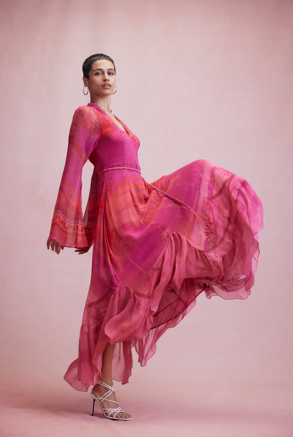 Hemant & Nandita Soma High Low Dress