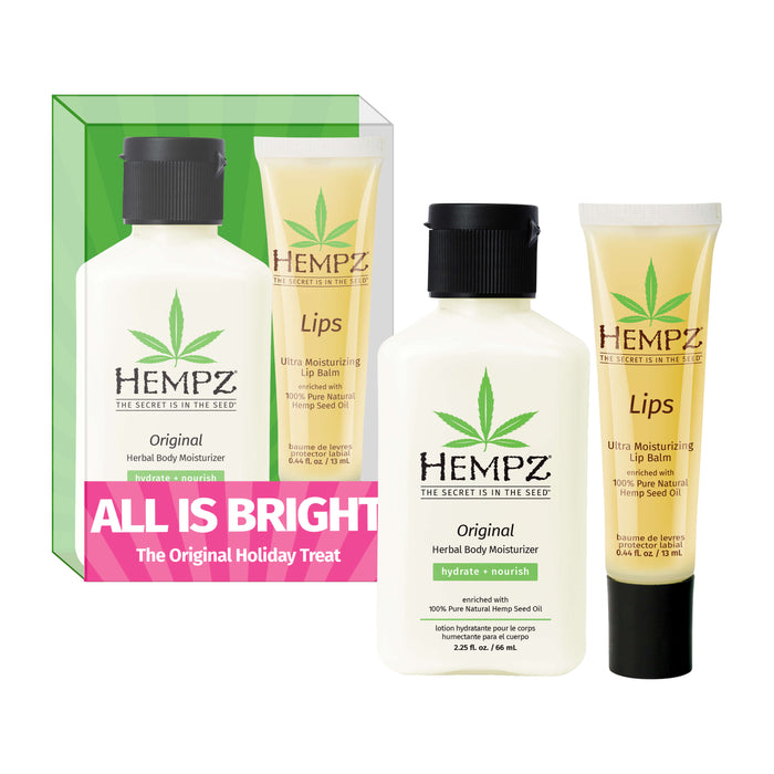 hempz couture All is Bright Moisturizing Lotion & Lip Balm Gift Set