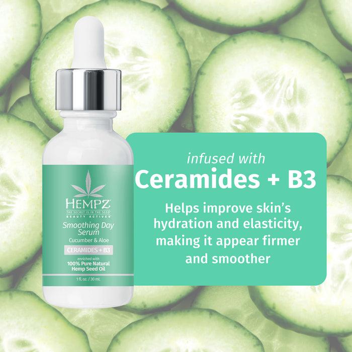 Hempz Couture Beauty Actives Cucumber & Aloe Smoothing Day Facial Serum With Ceramides + B3