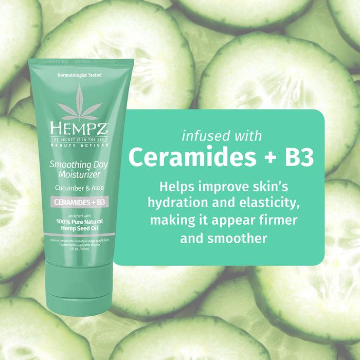 Hempz Couture Beauty Actives Cucumber & Aloe Smoothing Day Facial Moisturizer With Ceramides + B3