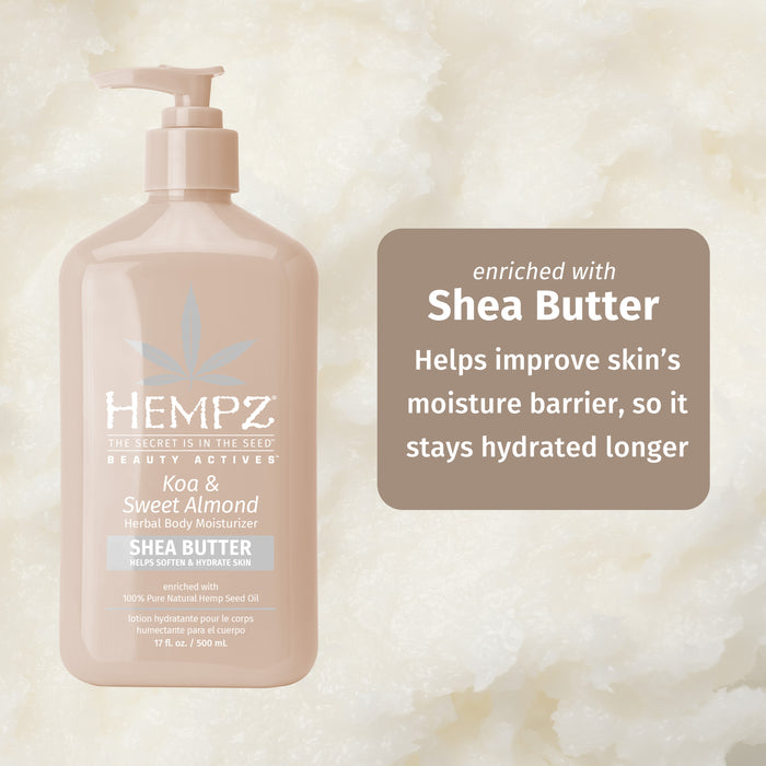 Hempz Couture Beauty Actives Koa & Sweet Almond Smoothing Body Moisturizer With Shea Butter