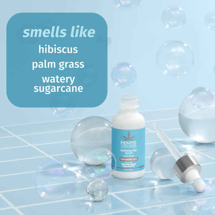 Hempz Couture Beauty Actives Ocean Breeze Hydrating Day Facial Serum With Hyaluronic Acid