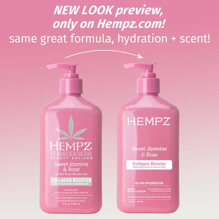 Hempz Couture Beauty Actives Sweet Jasmine & Rose Body Moisturizer With Collagen Booster